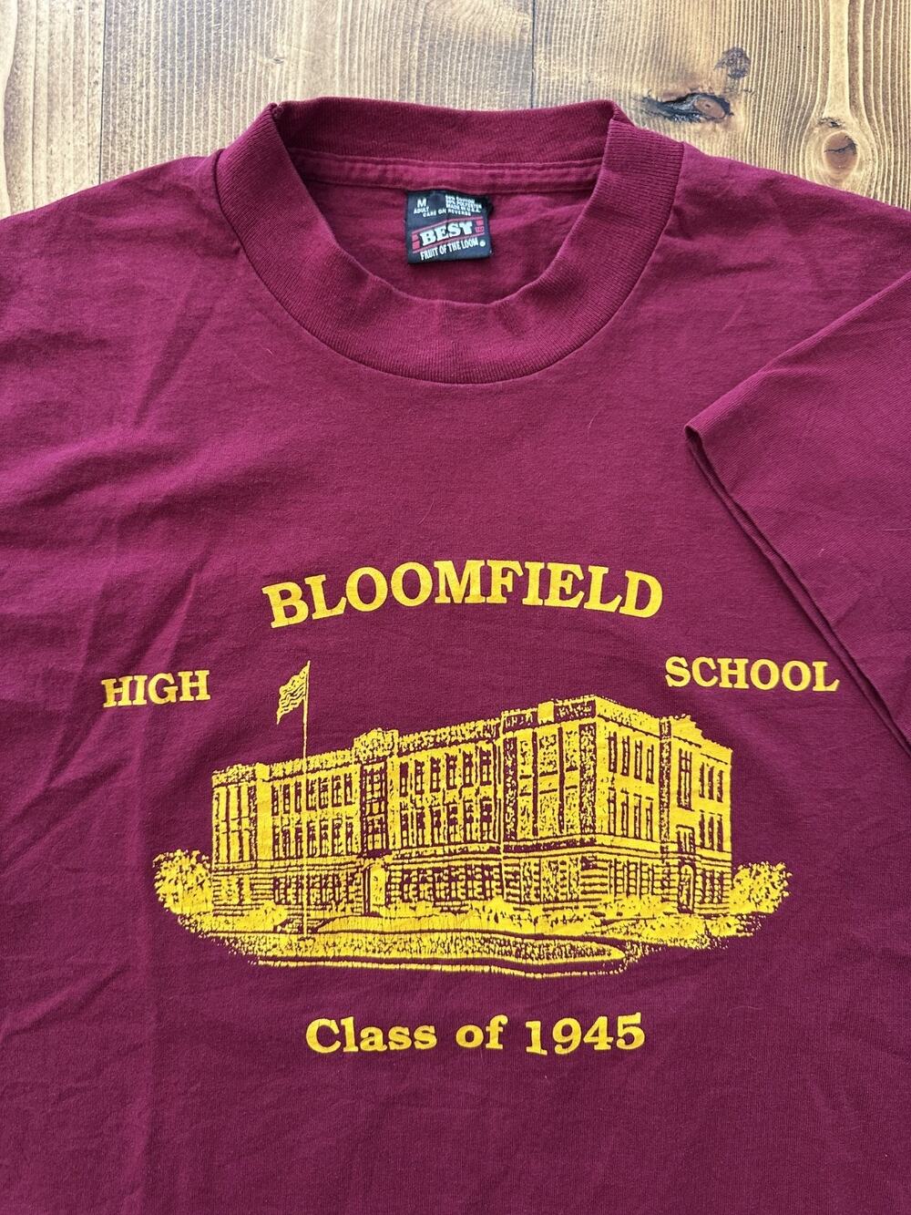 Vintage Bloomfield New Jersey High School Class of 1945 Vtg T-Shirt Medium Tee